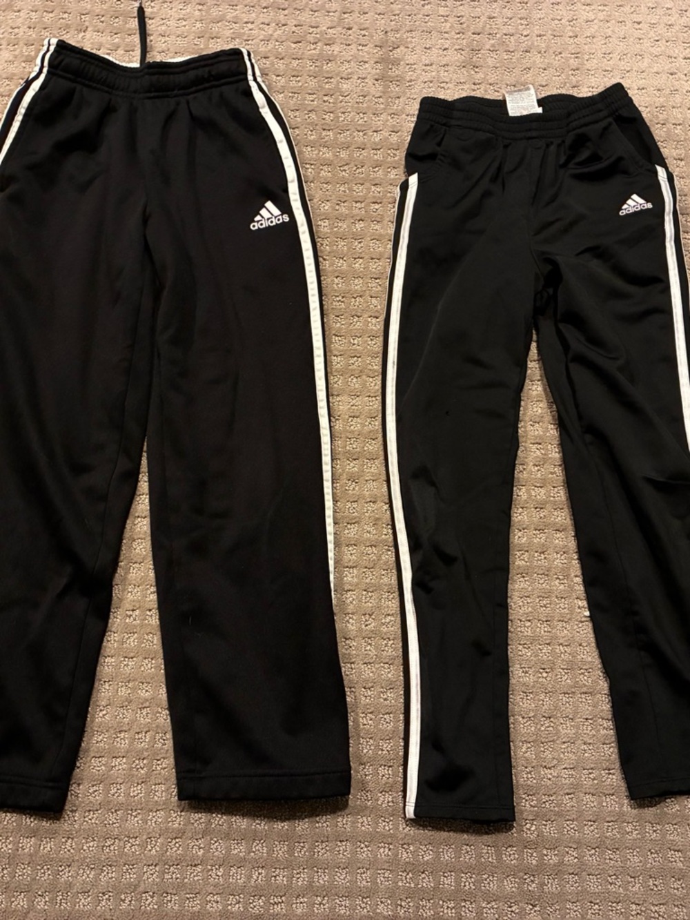 adidas Black Kids Sweatpants with White Side Stripes